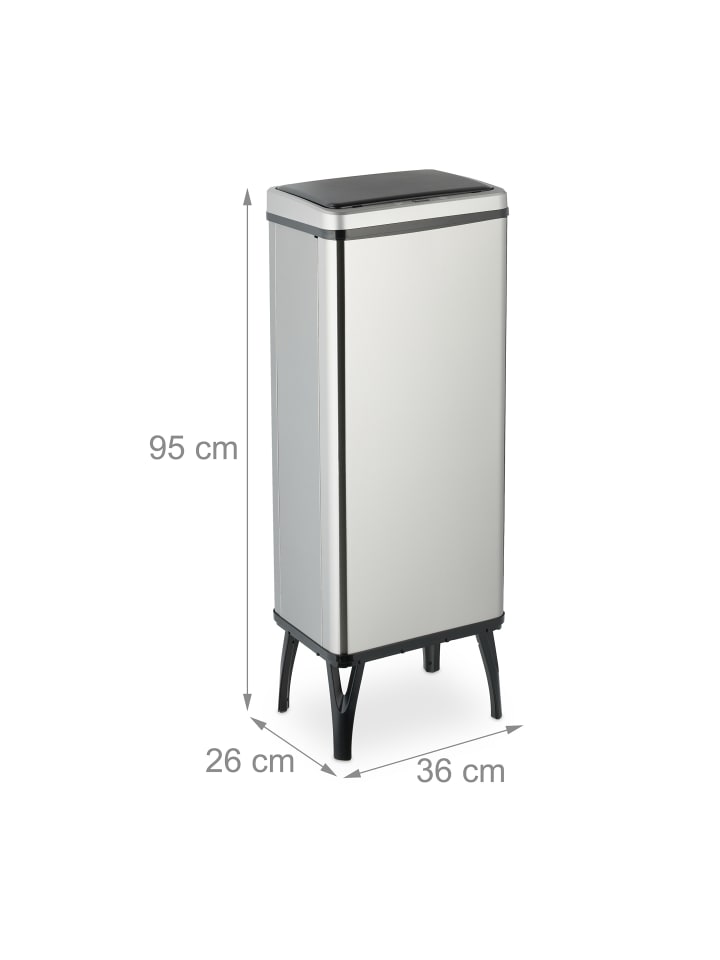 relaxdays Mülleimer mit Sensor in Silber - 60 Liter günstig kaufen onesize