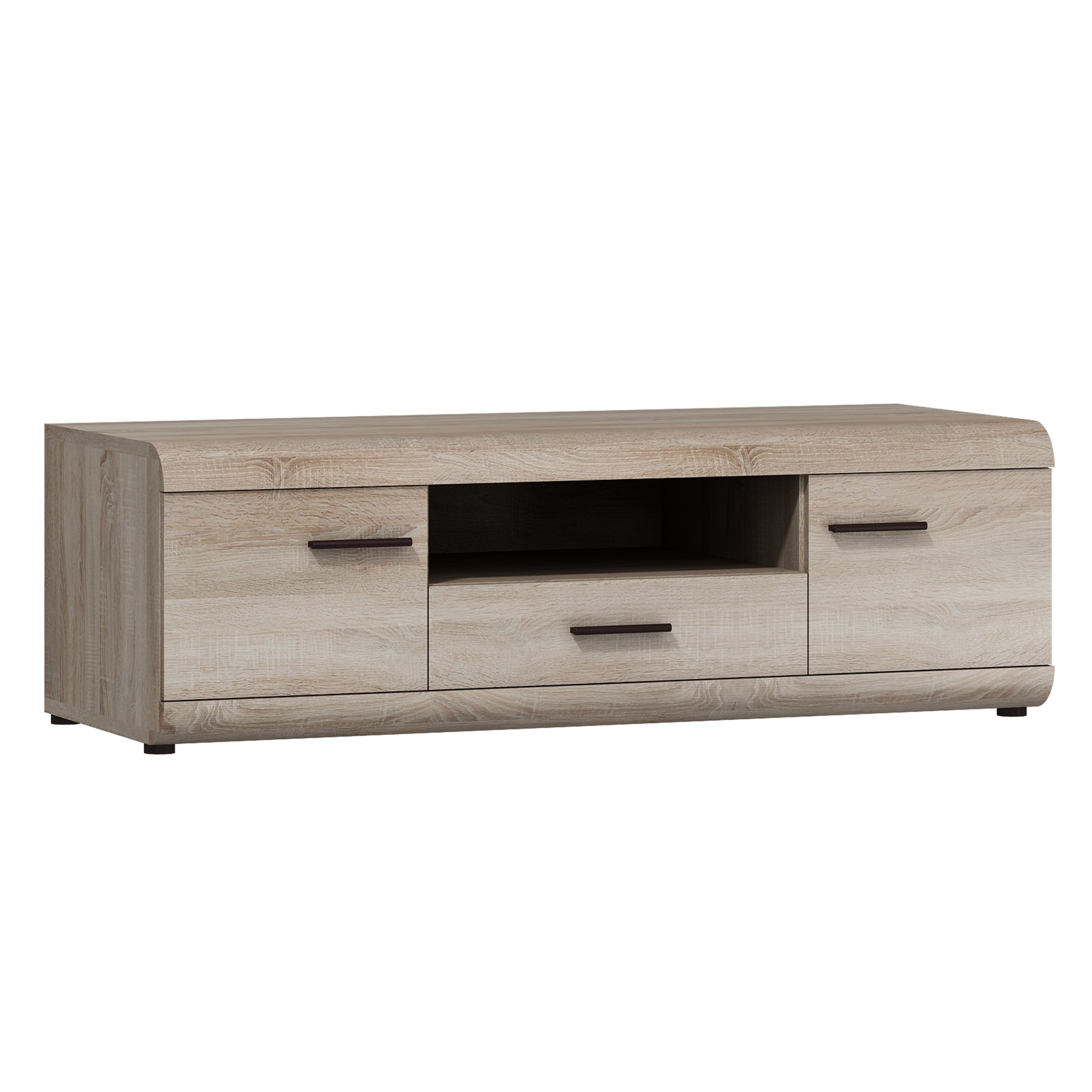 Furnix Wohnwand LIRYA Vitrinen niedrig und hoch, TV-Schrank, Couchtisch und Regal, hochwertig, Gesamt: B228,2 x H49,2 x T40 cm, made in EU