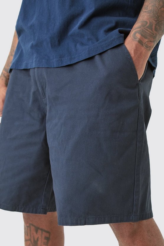 Plus lockere dunkelblaue Shorts