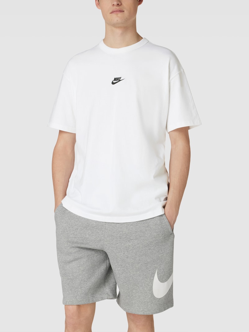 T-Shirt mit Label-Stitching in weiß