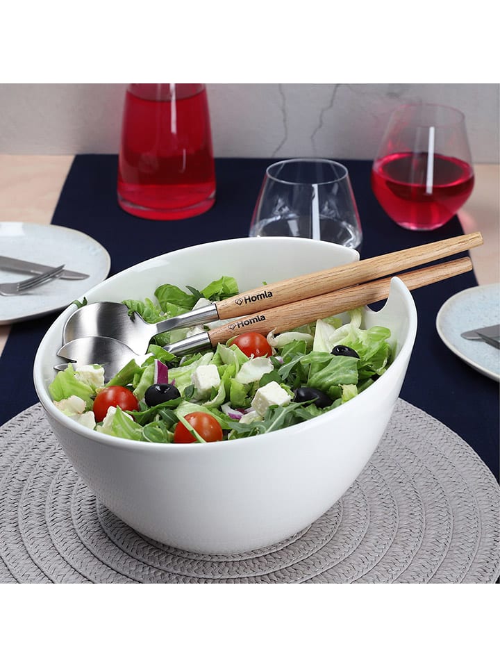 Homla 3tlg. Salat-Servierset ''Mooka'' in Weiß - Ø 24 cm günstig kaufen onesize