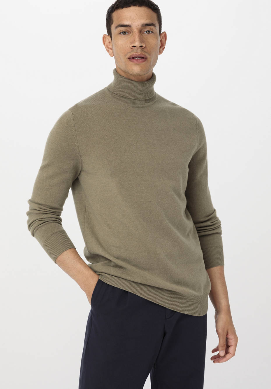 Rollkragen-Pullover aus Schurwolle mit Kaschmir
