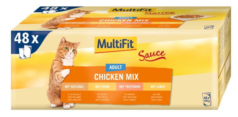 MultiFit Nassfutter MultiFit Adult Sauce Chicken Mix Multipack 48x100 g