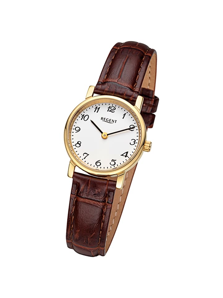 Regent Analog-Armbanduhr Regent Lederarmband braun klein (ca. 26,5mm) günstig kaufen onesize