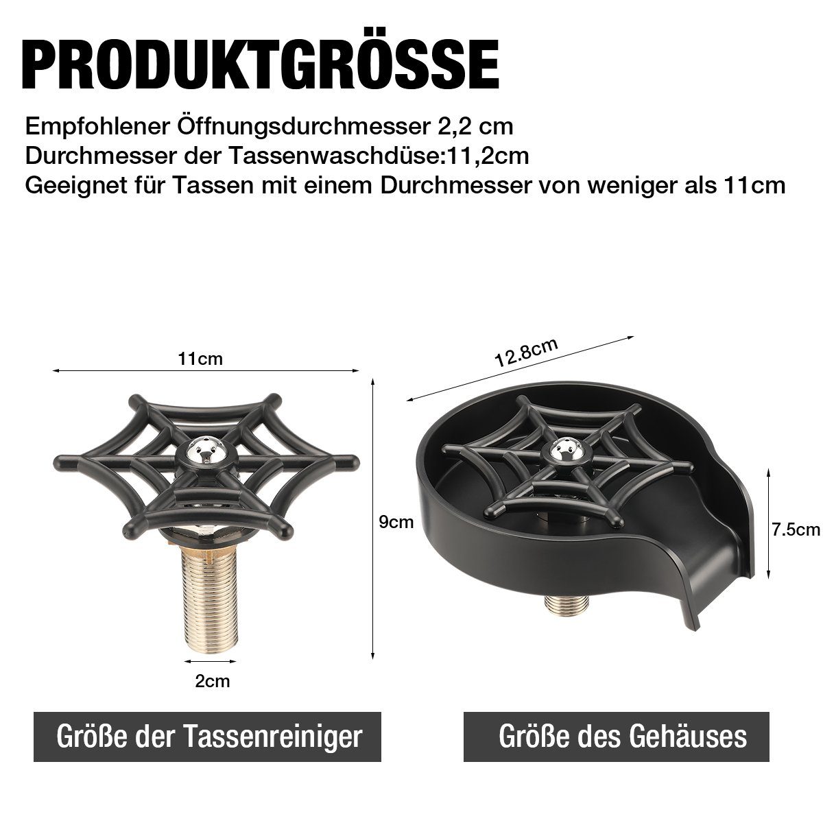 oyajia Waschtischarmatur Waschtischarmatur Tassenwaschmaschinen, Spültopf Waschmaschinen Küche Gläserspüler, Rostfreier Stahl, Gläserspüler für Küchenspülen