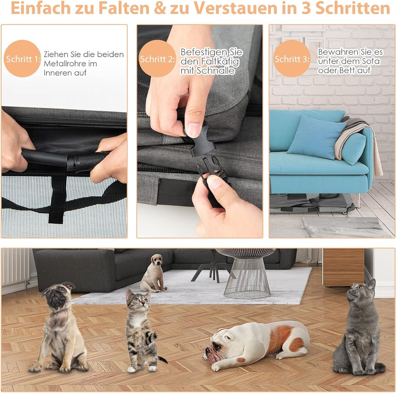 Costway Große Hundetransportbox XL, 82,5x59x67cm