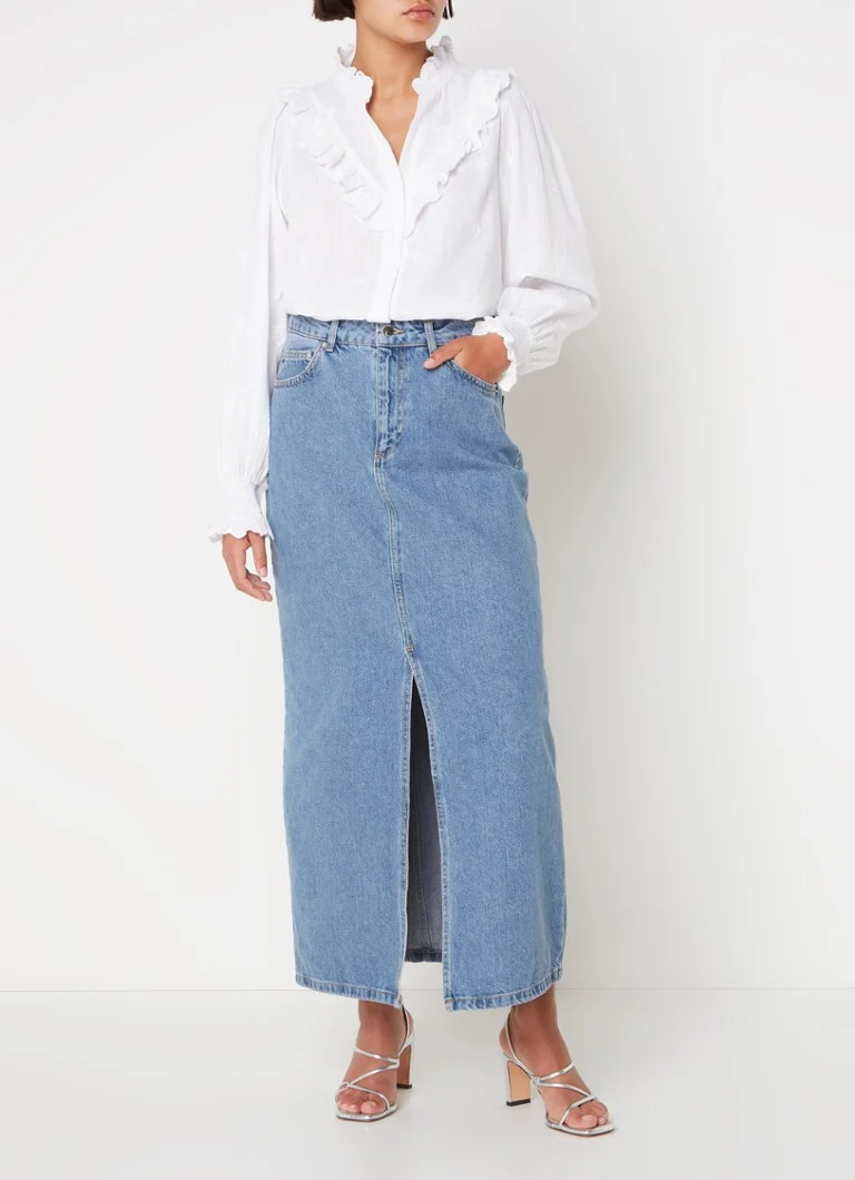 Neo Noir Frankie Maxi-Jeansrock mit Schlitz