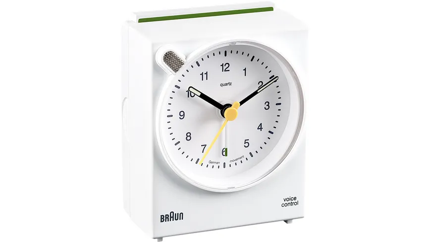 BRAUN Quarzwecker eckig weiß