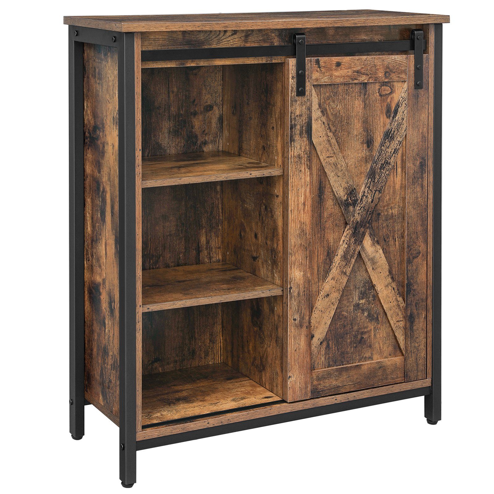 VASAGLE Aktenschrank Sideboard mit Schiebetür, verstellbaren Regalebenen