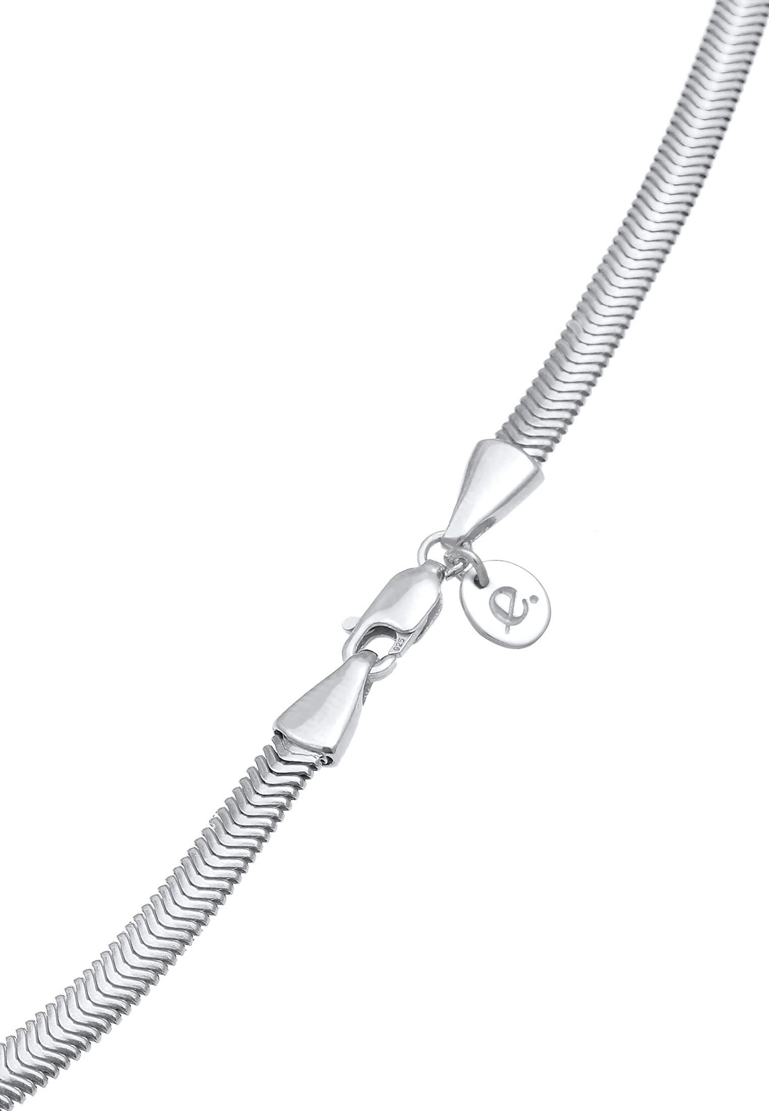 Elli PREMIUM Halskette Flach Elegant Schlangenkette Fischgräte 925 Silber