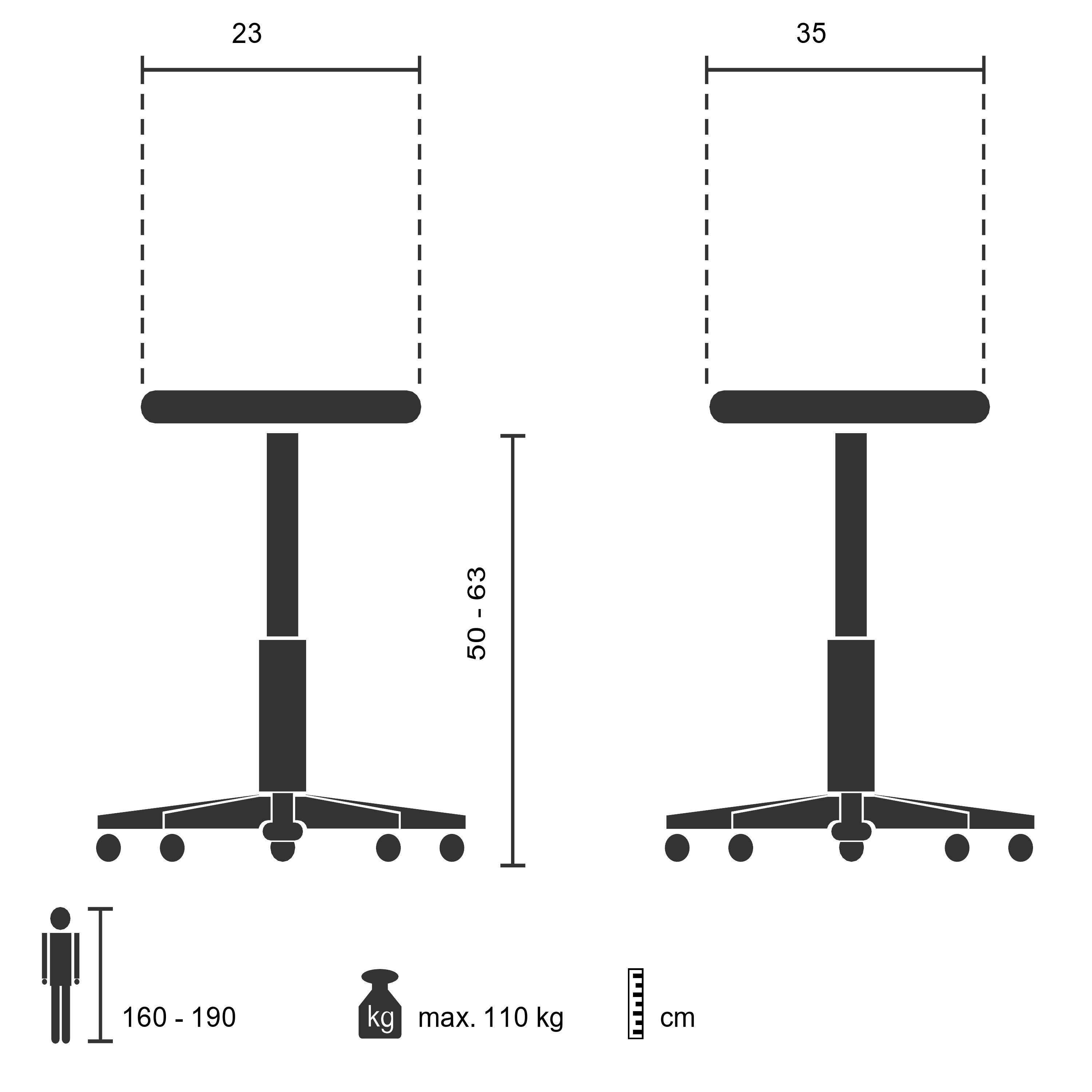 hjh OFFICE Stehhilfe Stehhilfe BALANCE SIT I B Stoff ohne Armlehnen, Hocker, Bürohocker