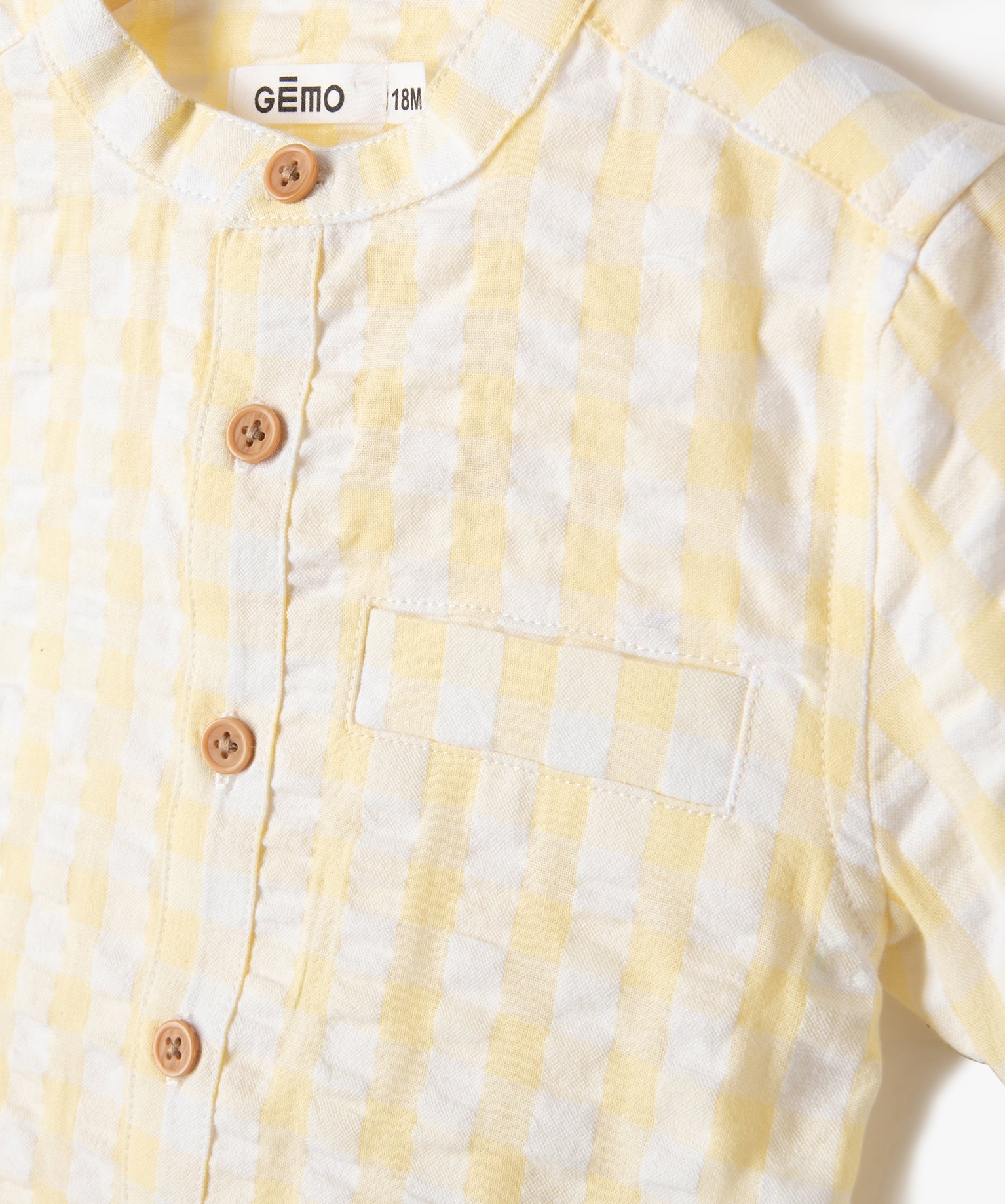 Chemise bébé Garçon à manches courtes et rayures ecru | GEMO