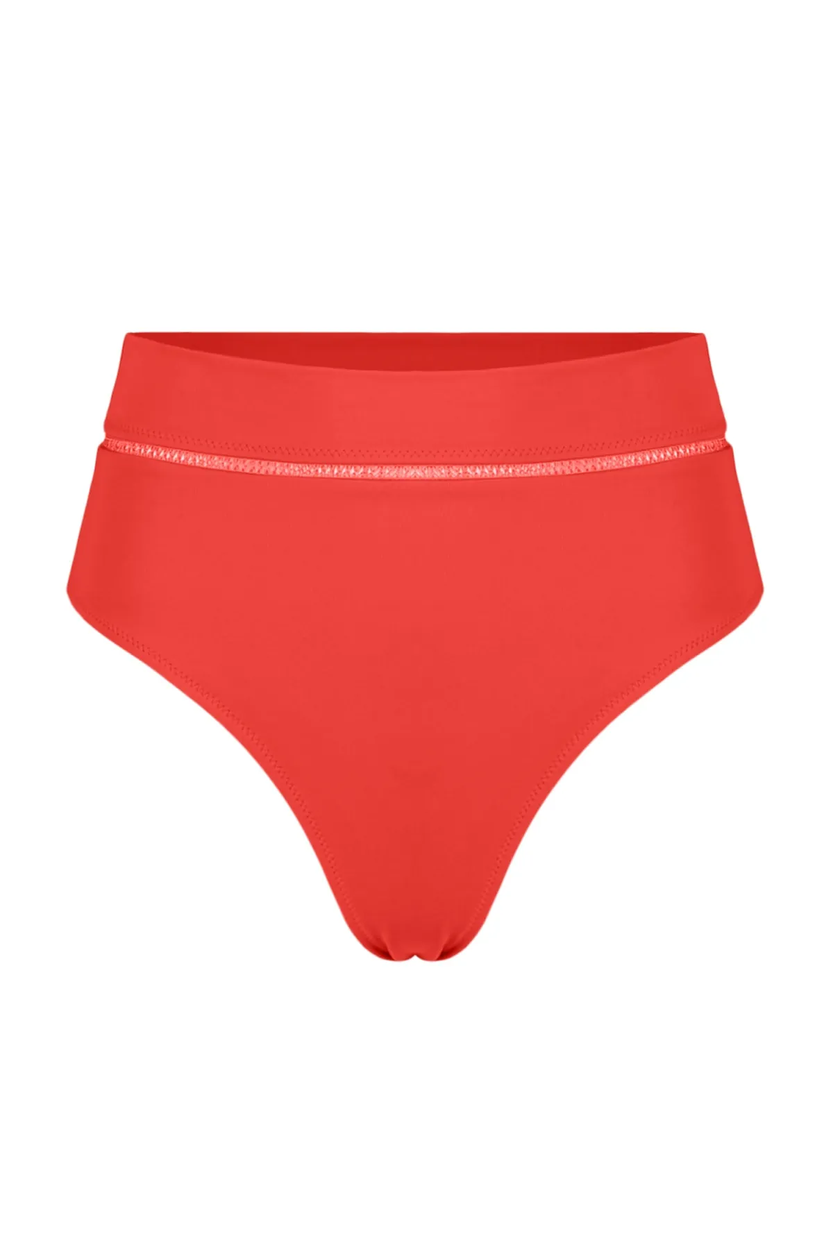 Trendyol Collection  Bikinihose mit hoher Taille und normalem Beinausschnitt und roten Streifen. Accessoires TBESS22BA0027