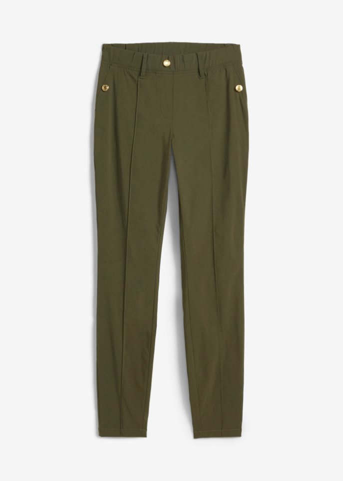 Stretch-Schlupfhose mit Zierknöpfen