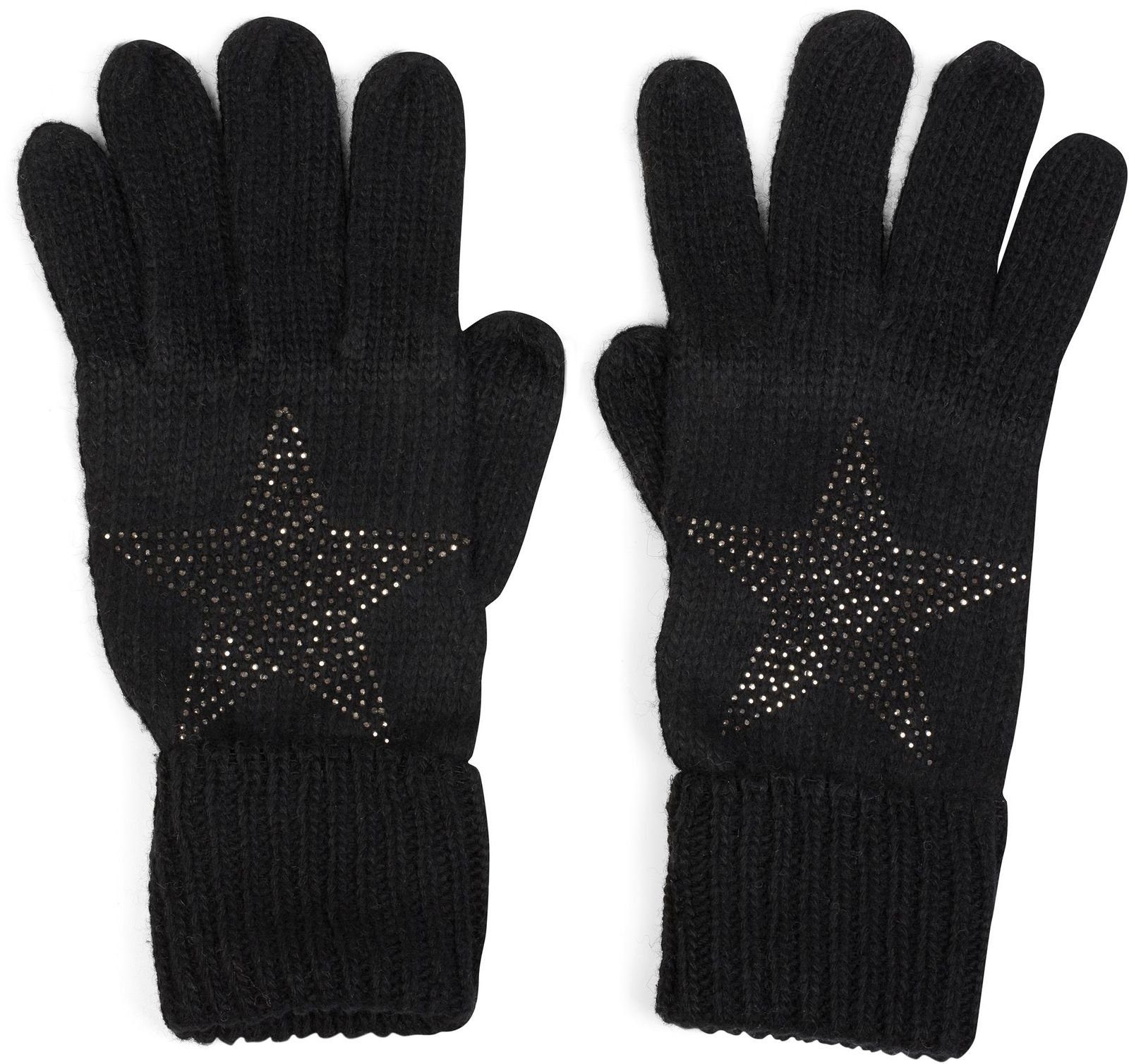 styleBREAKER Strickhandschuhe Strick Handschuhe mit Strass Stern