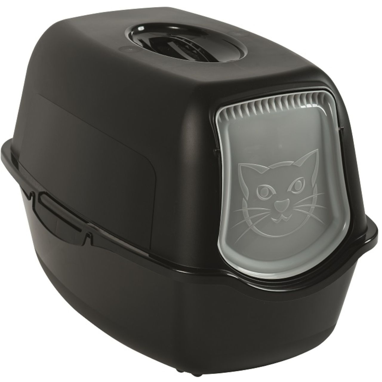 Rotho Babydesign Rotho MyPet Eco Bailey Katzentoilette mit Deckel und Aktivkohlefilter, schwarz (recycelt)