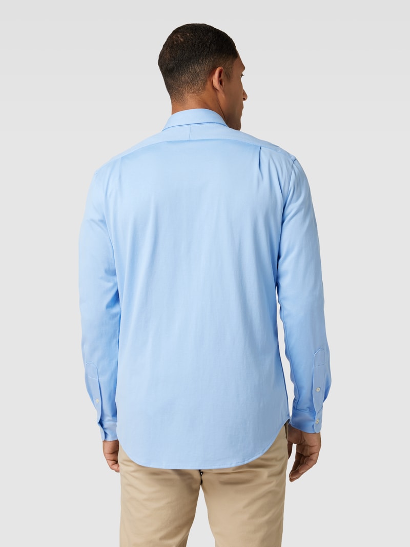 Regular Fit Freizeithemd mit Haifischkragen in hellblau