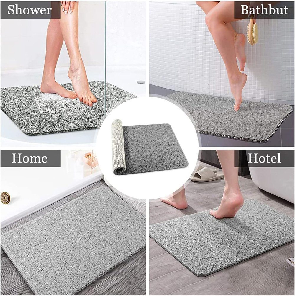 Badematte Duschmatte rutschfeste Luffa-Duschmatte Deliana.home, PVC, Geeignet für Innen Dusche rutschfeste Bad Matte