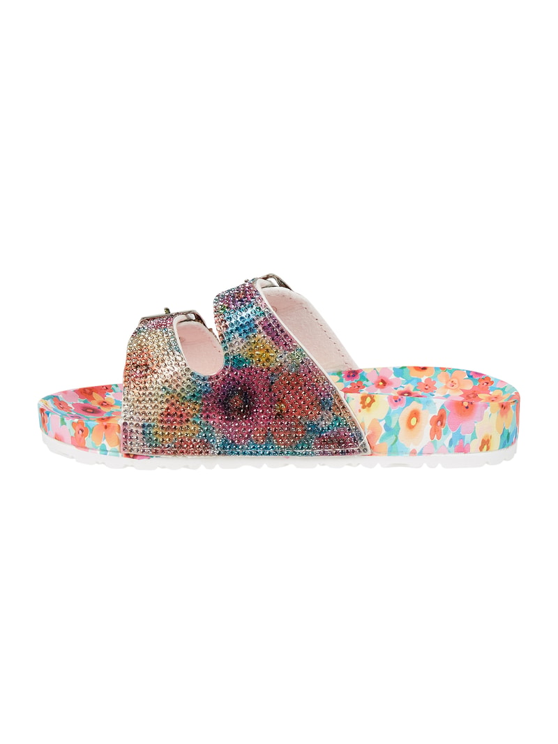 Sandalen mit Strasssteinen in rosa