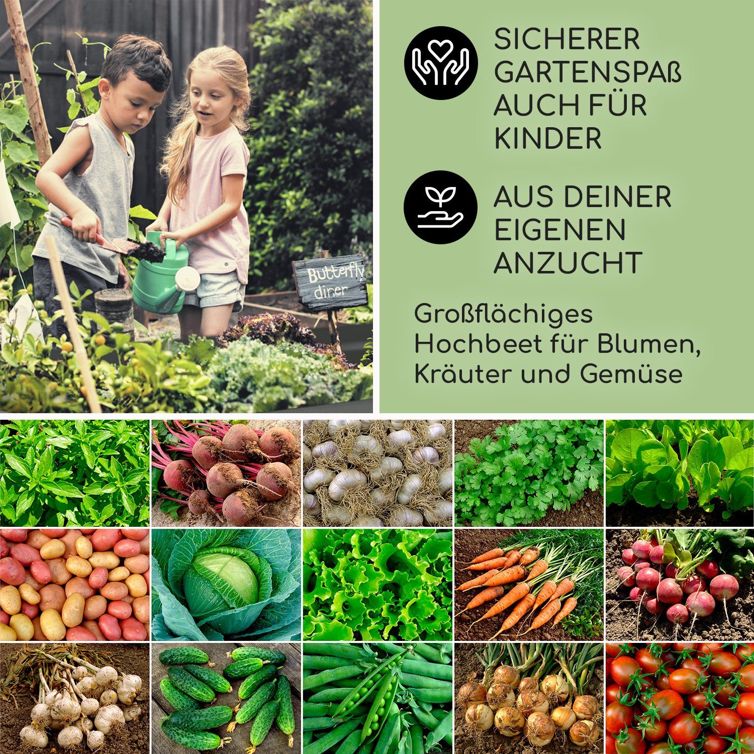 blumfeldt Hochbeet High Grow Straight, Pflanzkübel Outdoor Balkon außen groß Metall Garten