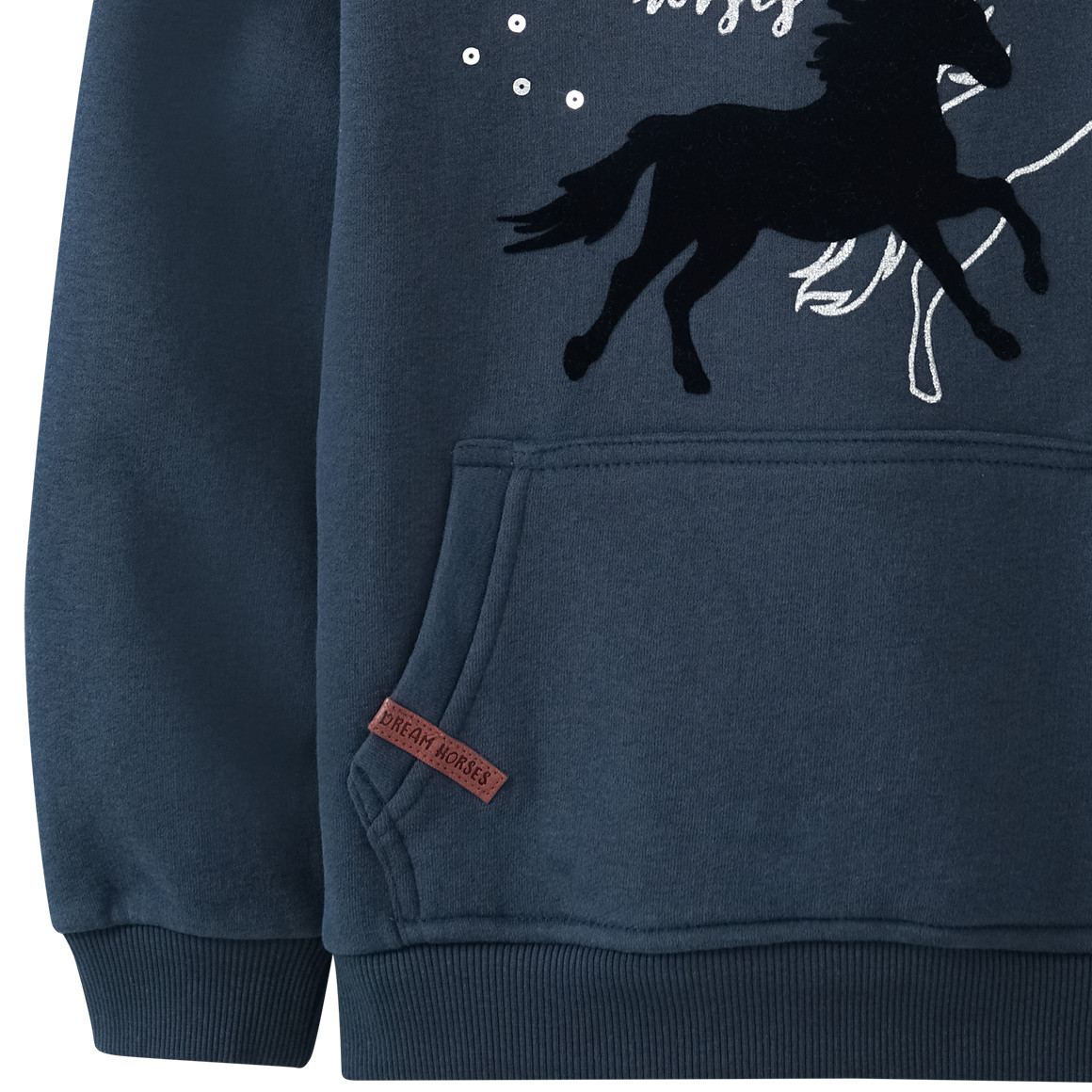 Mädchen Hoodie mit Pferde-Print