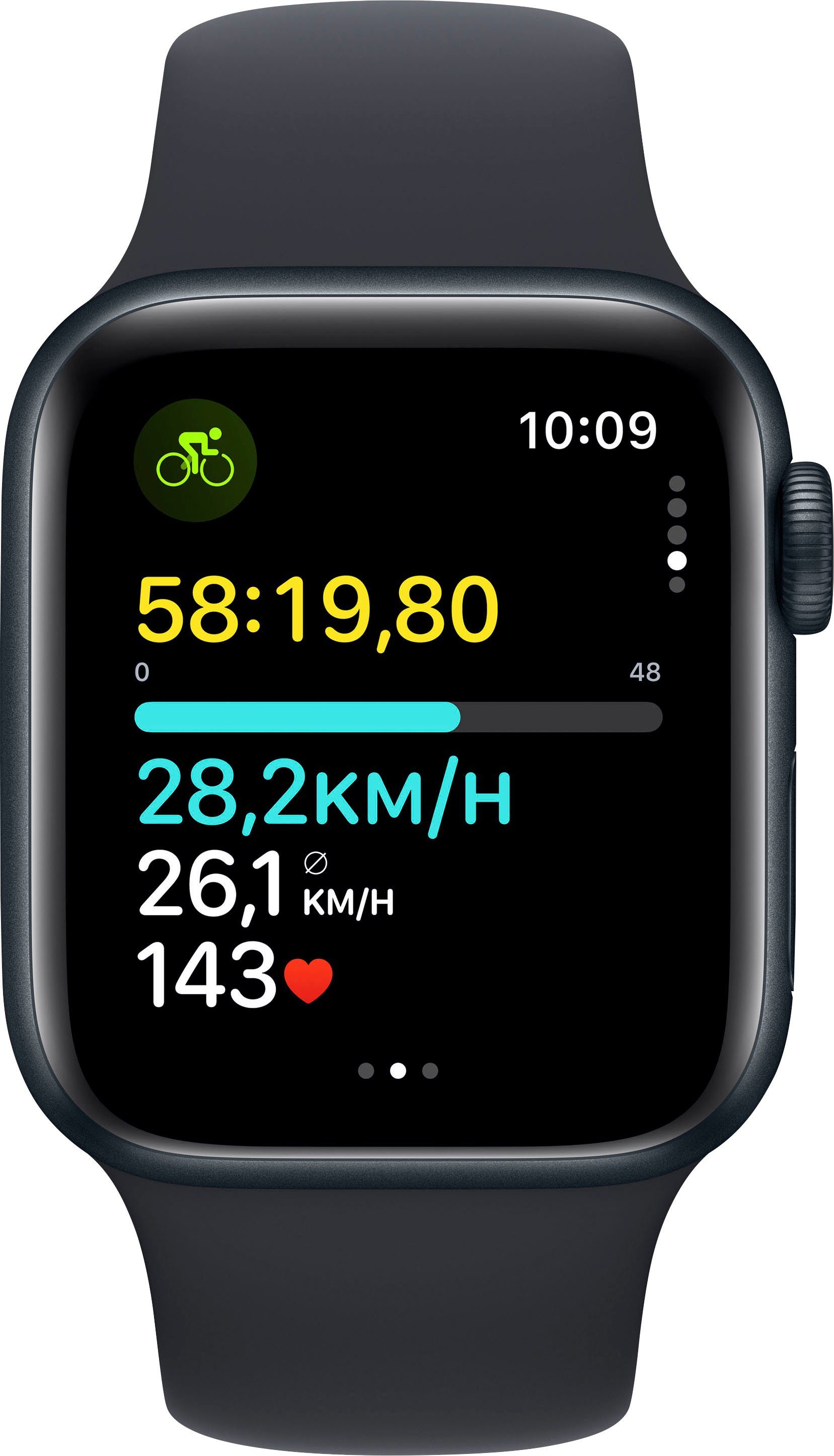Apple Watch SE GPS 40 mm Aluminium M/L Smartwatch (4 cm/1,57 Zoll, Watch OS 10), Sport Band
