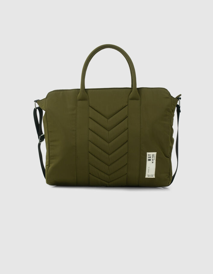 Sac cabas kaki matelassage chevrons fille
