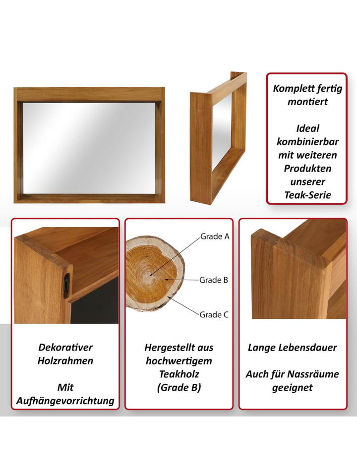 MCW Teak-Wandspiegel M75 günstig kaufen onesize