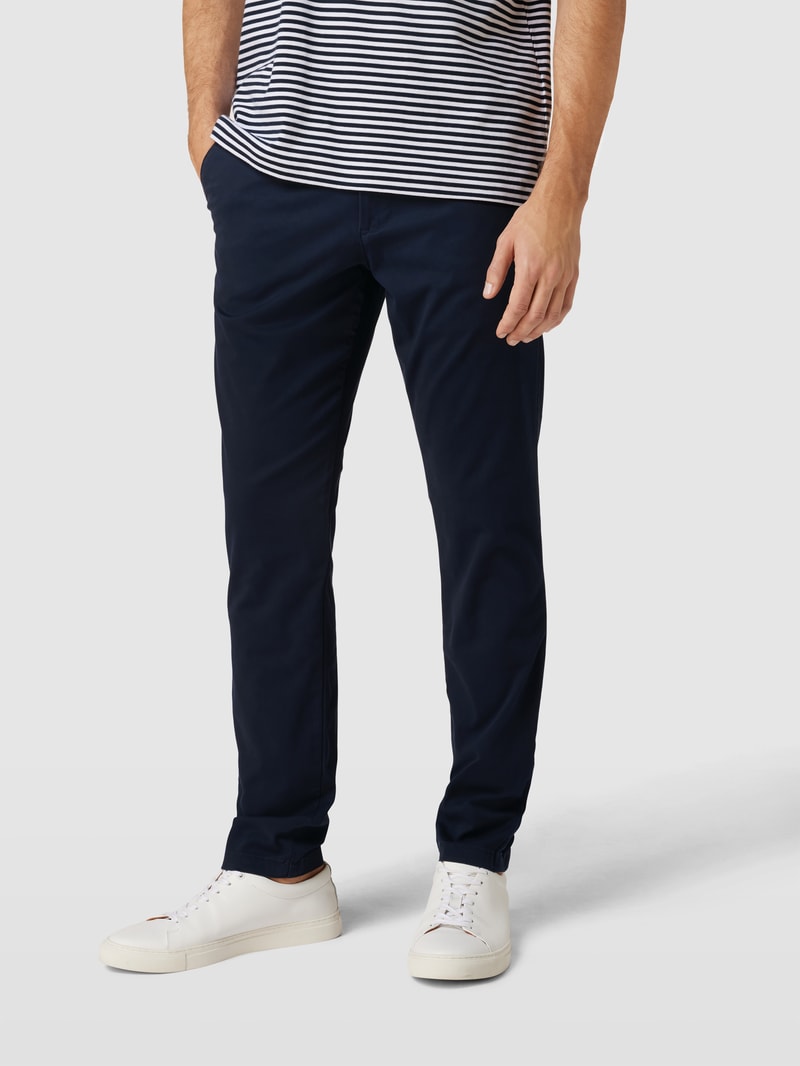 Slim Fit Chino in unifarbenem Design Modell 'NEW Miles' in marineblau