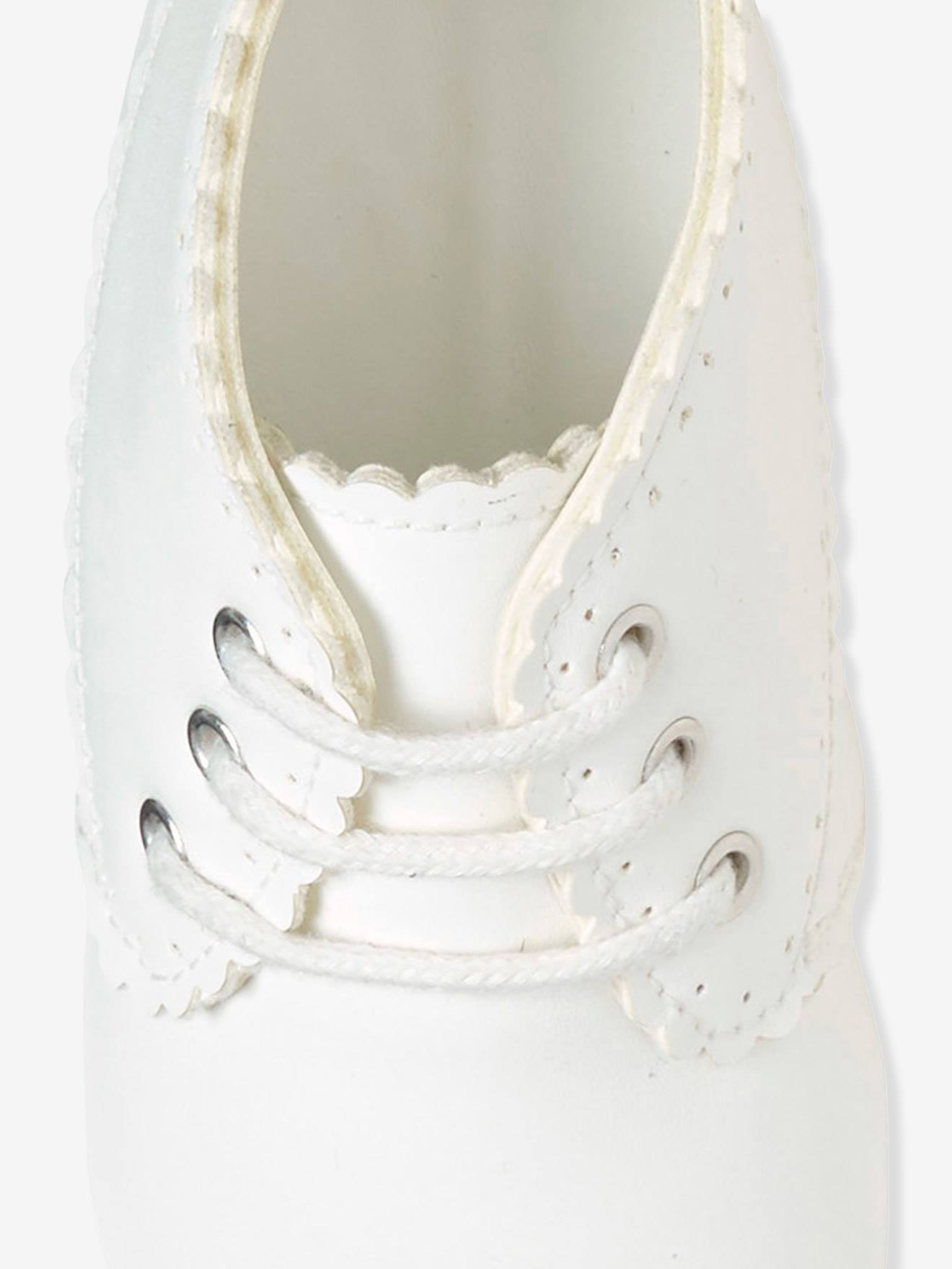 Bottillons souples bébé à lacets nouveau né blanc