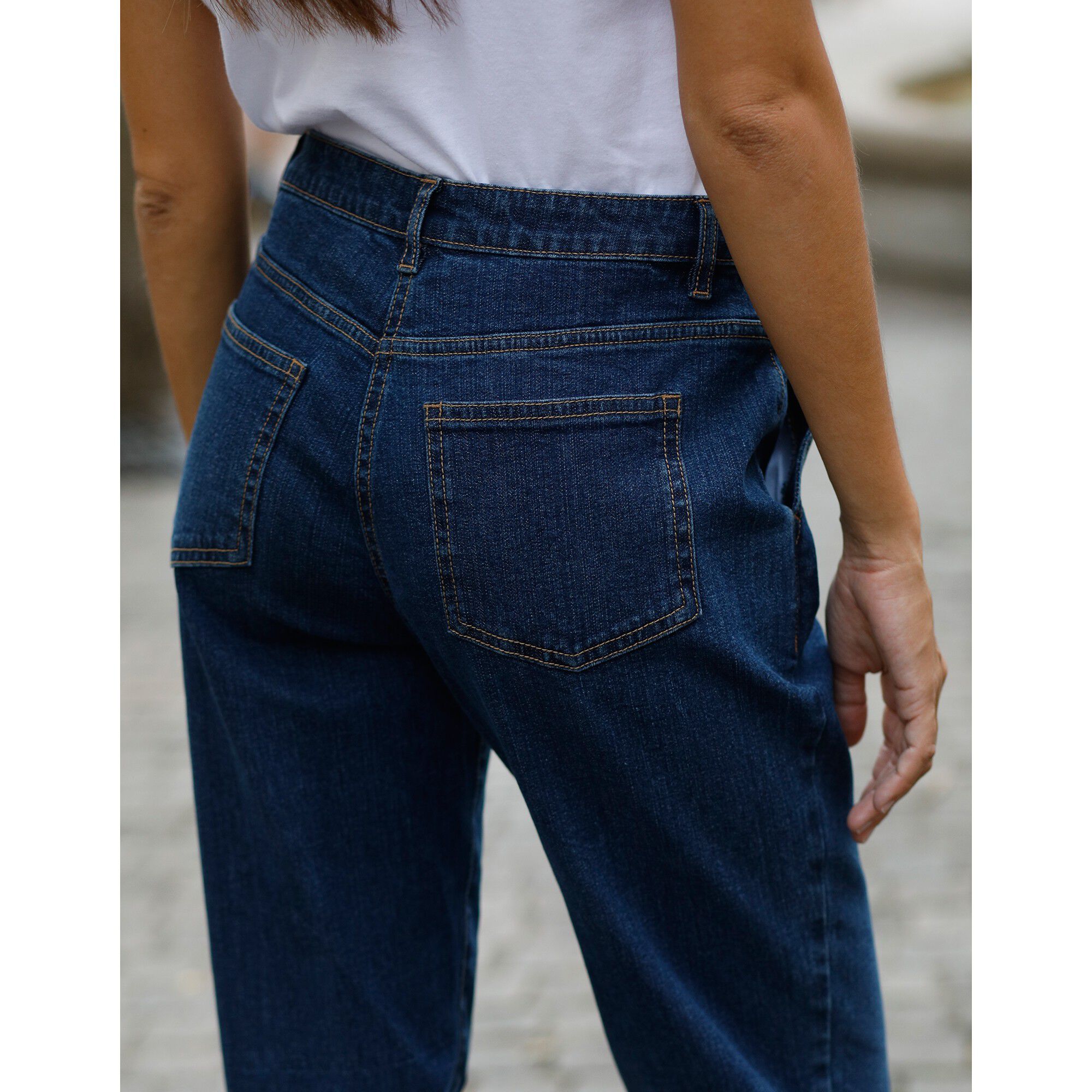 Jean mom boutonné