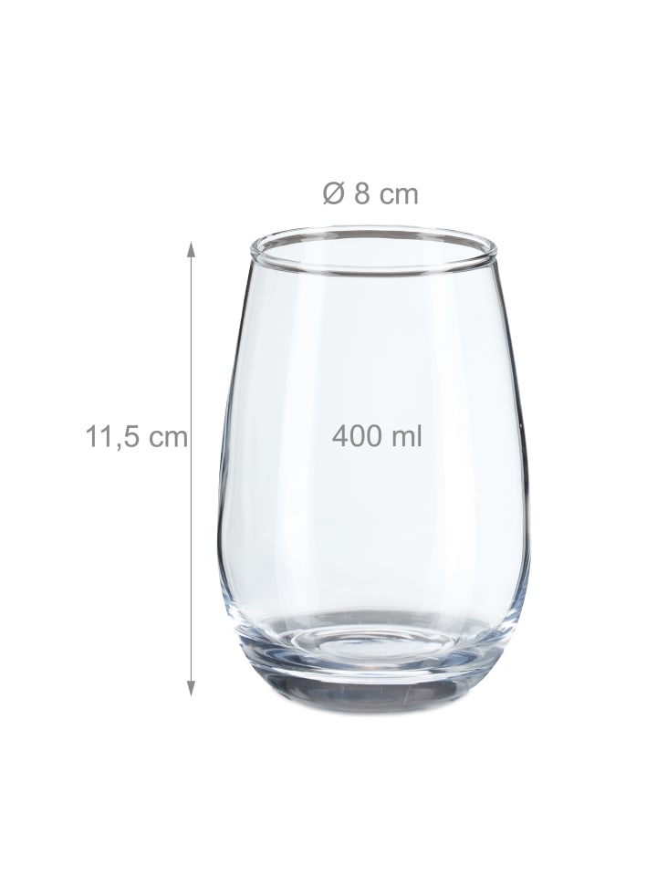 relaxdays 6 x Trinkgläser in Transparent - 400 ml günstig kaufen onesize