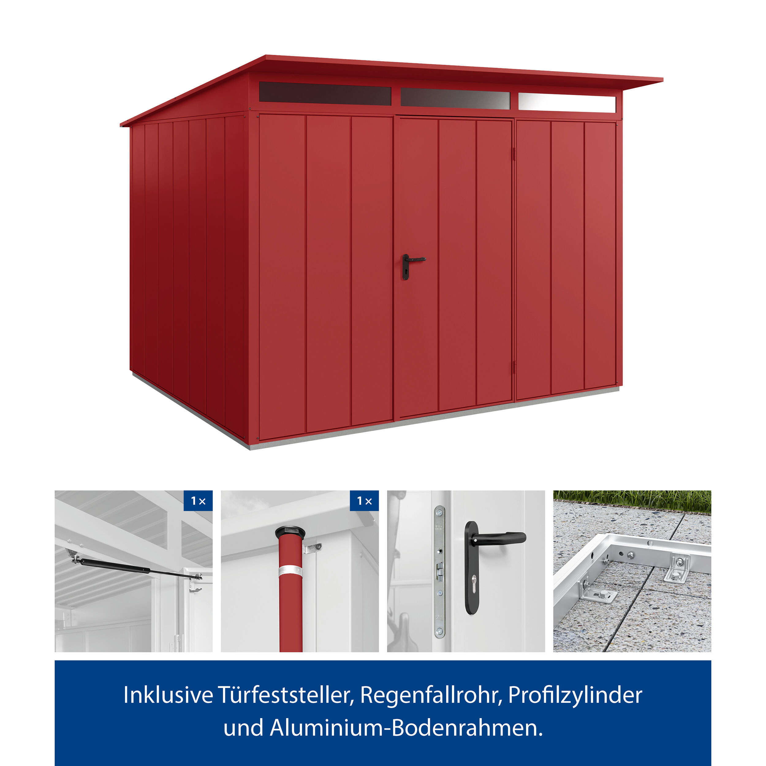Set Berry Modern-P,Typ 3 Gerätehaus - Rot