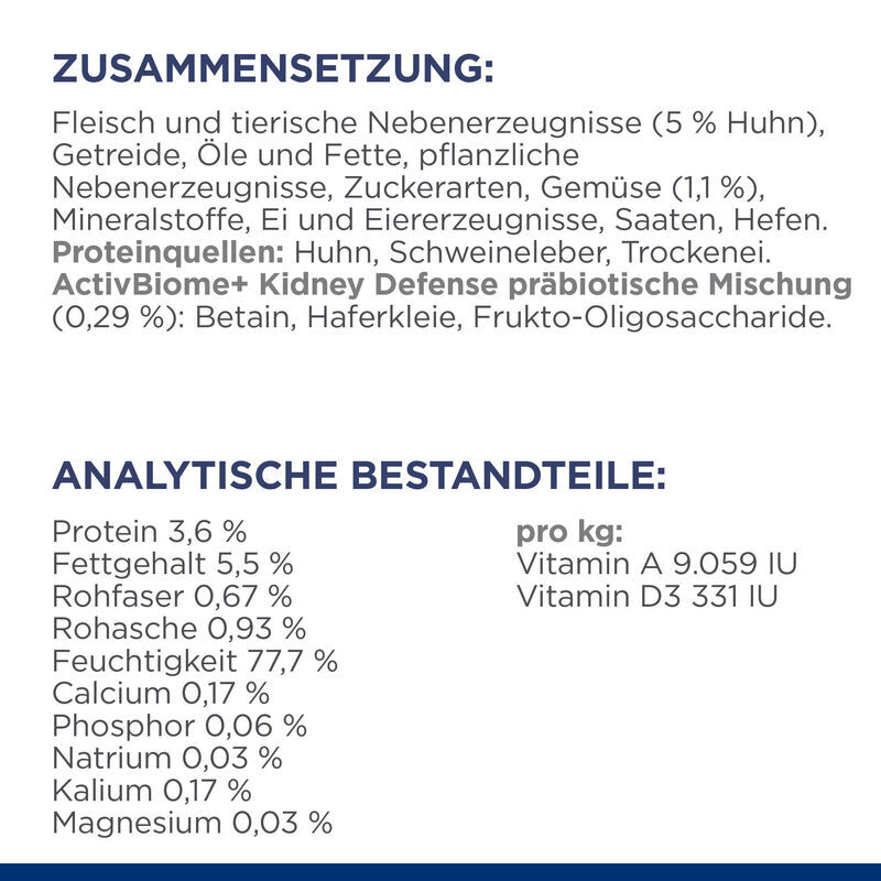 Hill's Hundenassfutter Hill's Prescription Diet k/d Ragout mit Huhn 24x156g