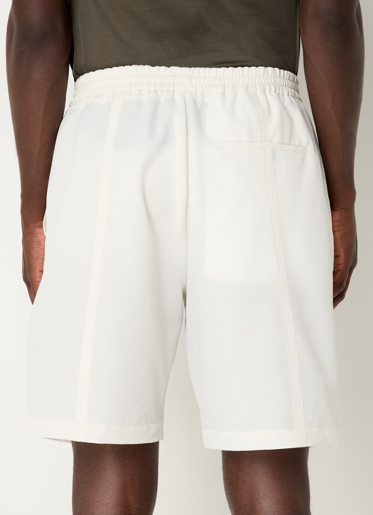 Pantaloni scurți Emporio Armani cu croi drept, buzunare laterale și material texturat