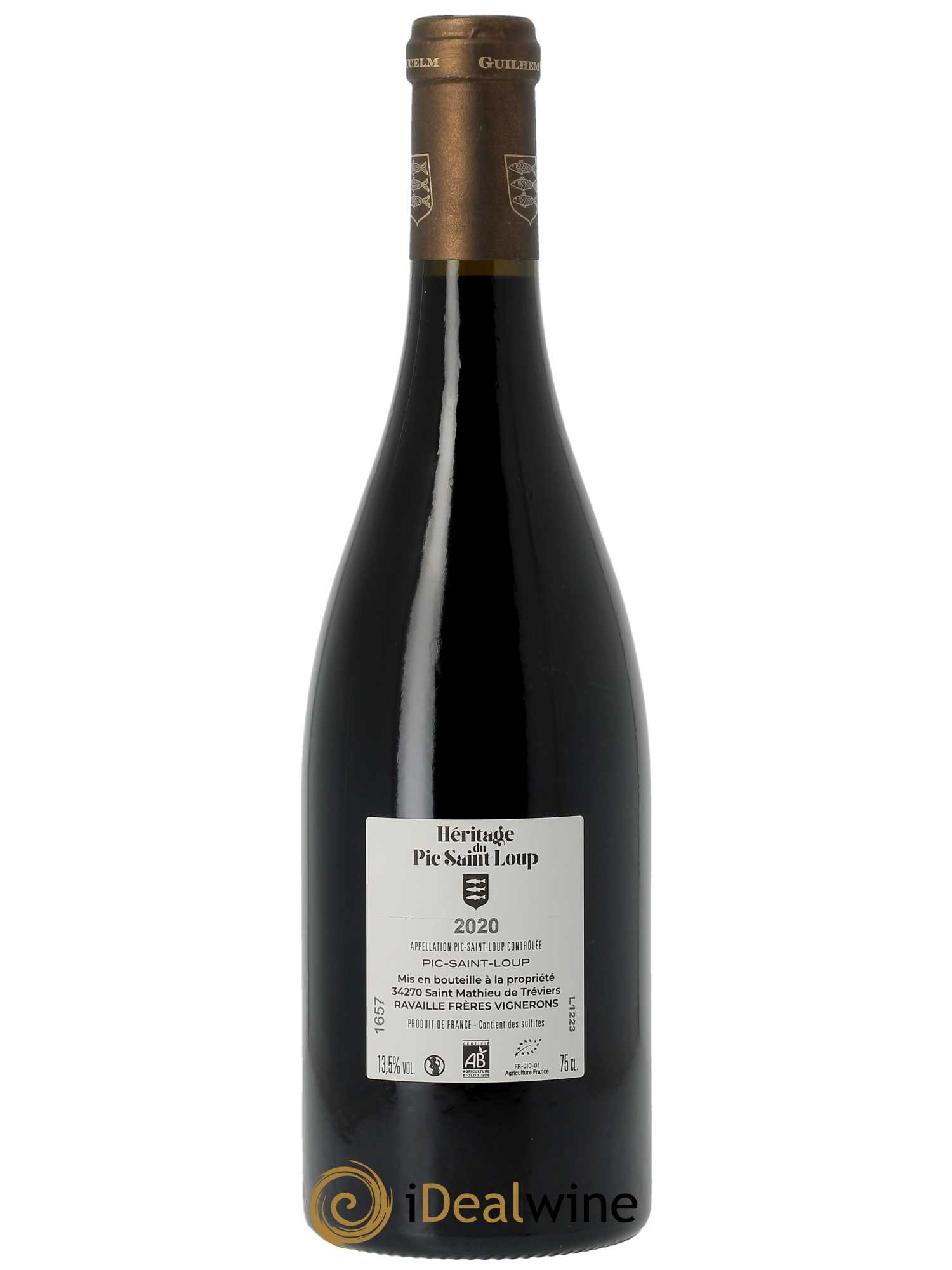Pic Saint-Loup Héritage du Pic Saint-Loup (anciennement Ermitage) Guilhem Gaucelm  2020 - Lot de 1 Bouteille