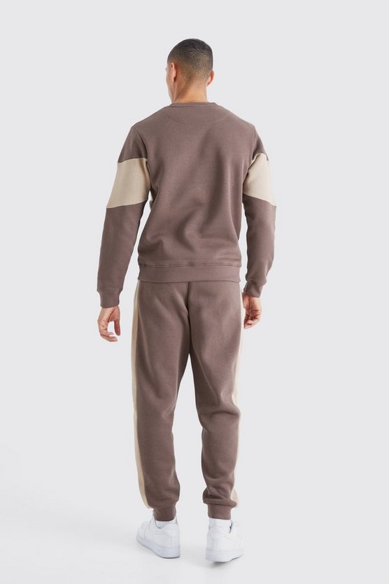 Man Slim-Fit Colorblock Sweatshirt-Trainingsanzug