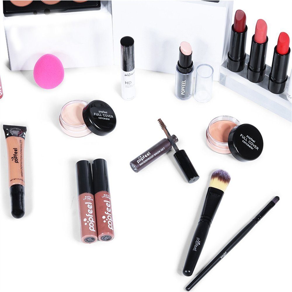 Scheiffy Make-up Set 27-teiliges Einsteiger Schminkset, Schminkset Geschenkset, leichtes Schminkset Komplettset, Must Have Set für Makeup-Trägerinnen