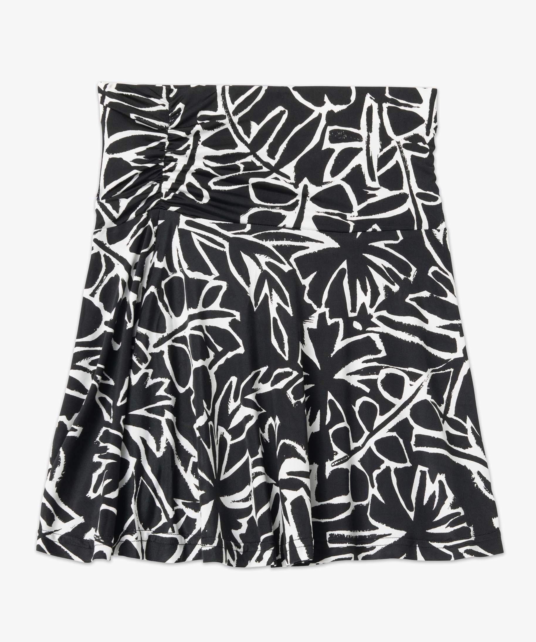 Jupe femme à motifs fleuris avec large taille élastiquée imprime | GEMO