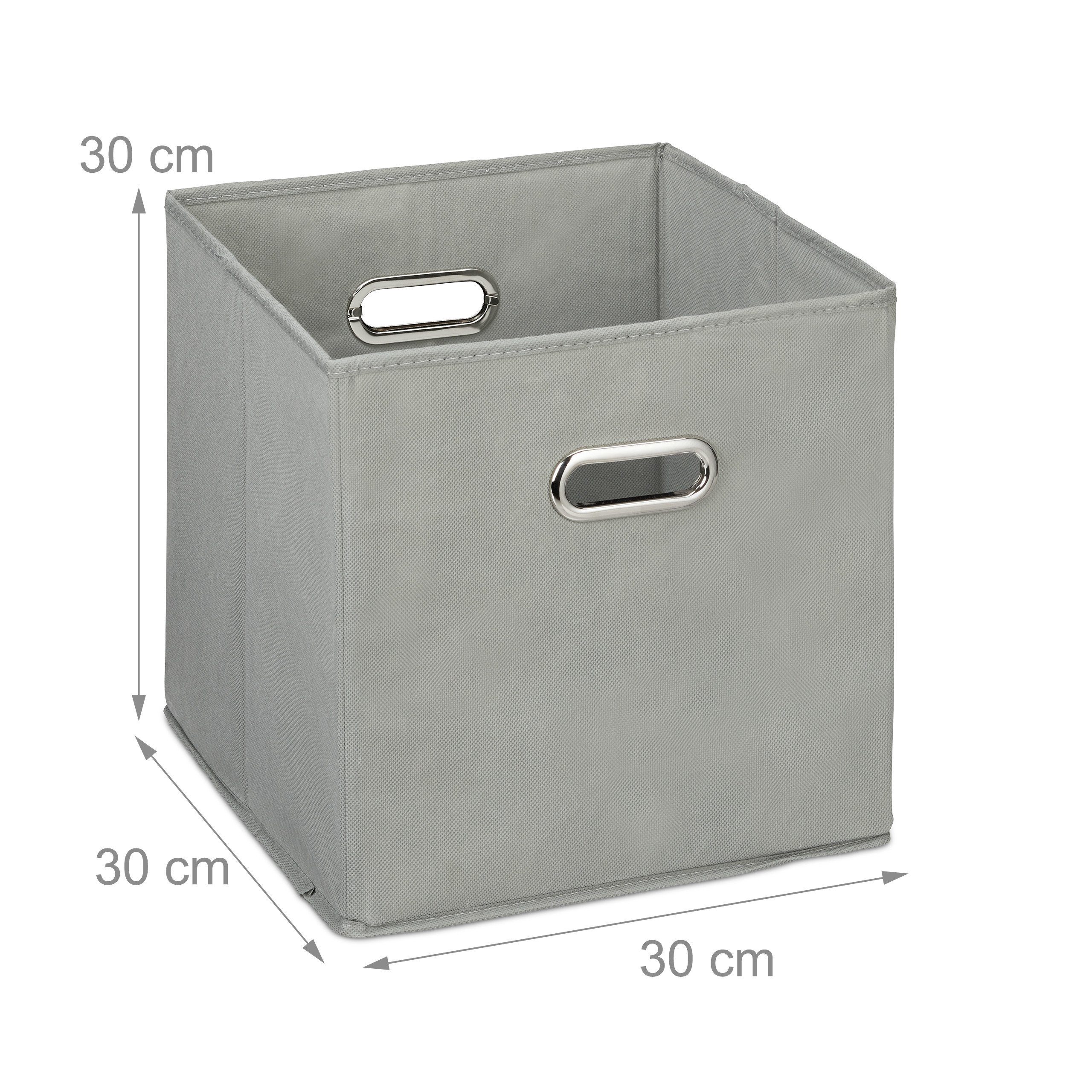 relaxdays Aufbewahrungsbox Aufbewahrungsbox Stoff 2er Set, Grau