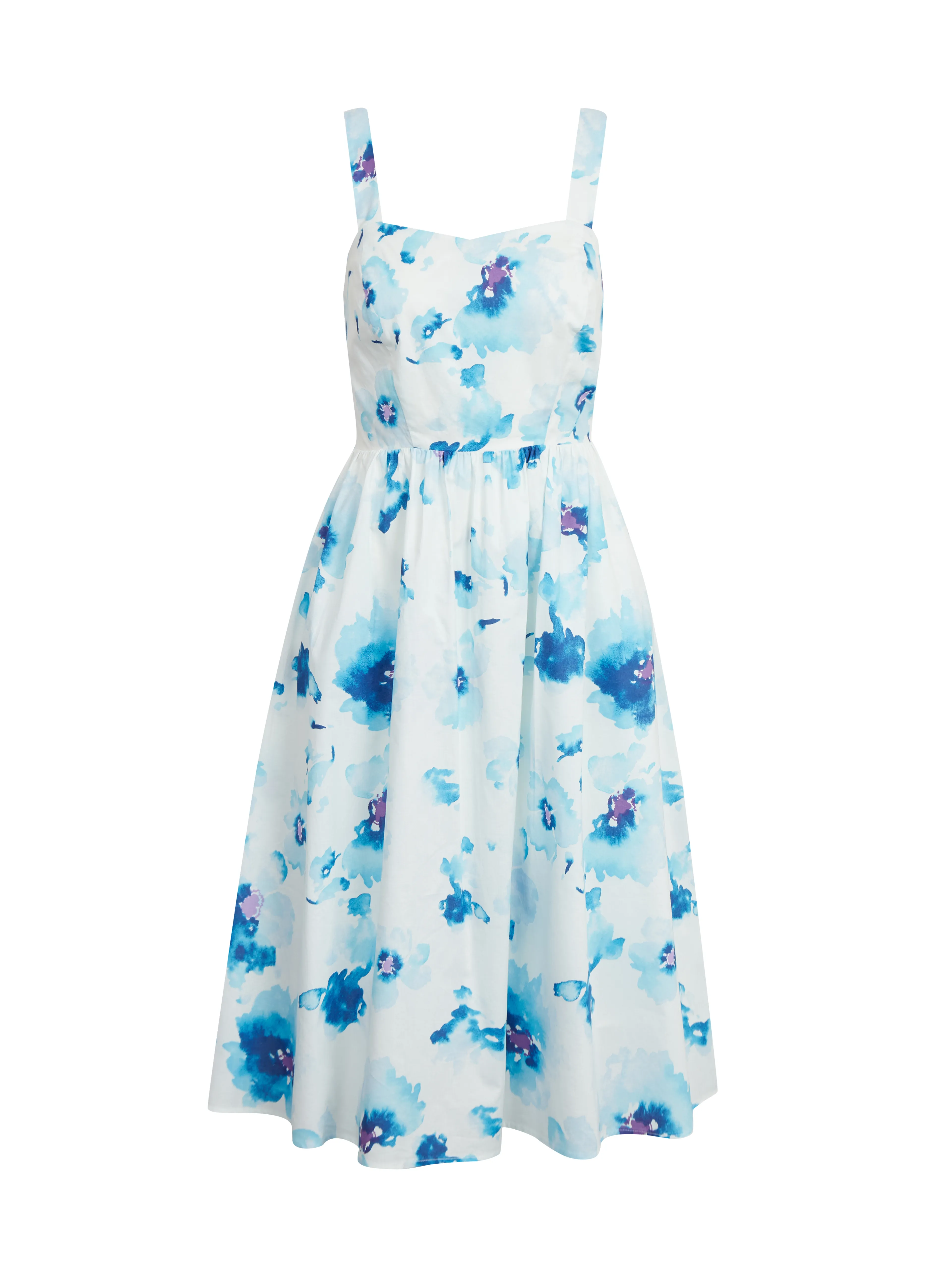 Blau-weißes geblümtes Damenkleid ORSAY