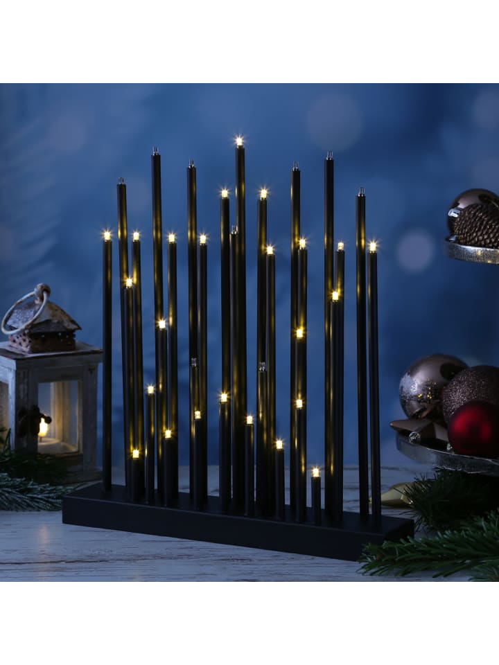 MARELIDA LED Fensterleuchter Herz Stern wählbares Leuchtmotiv H: 35cm in schwarz günstig kaufen onesize