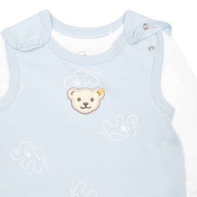 Set Strampler + T-Shirt langarm GOTS, hellblau
