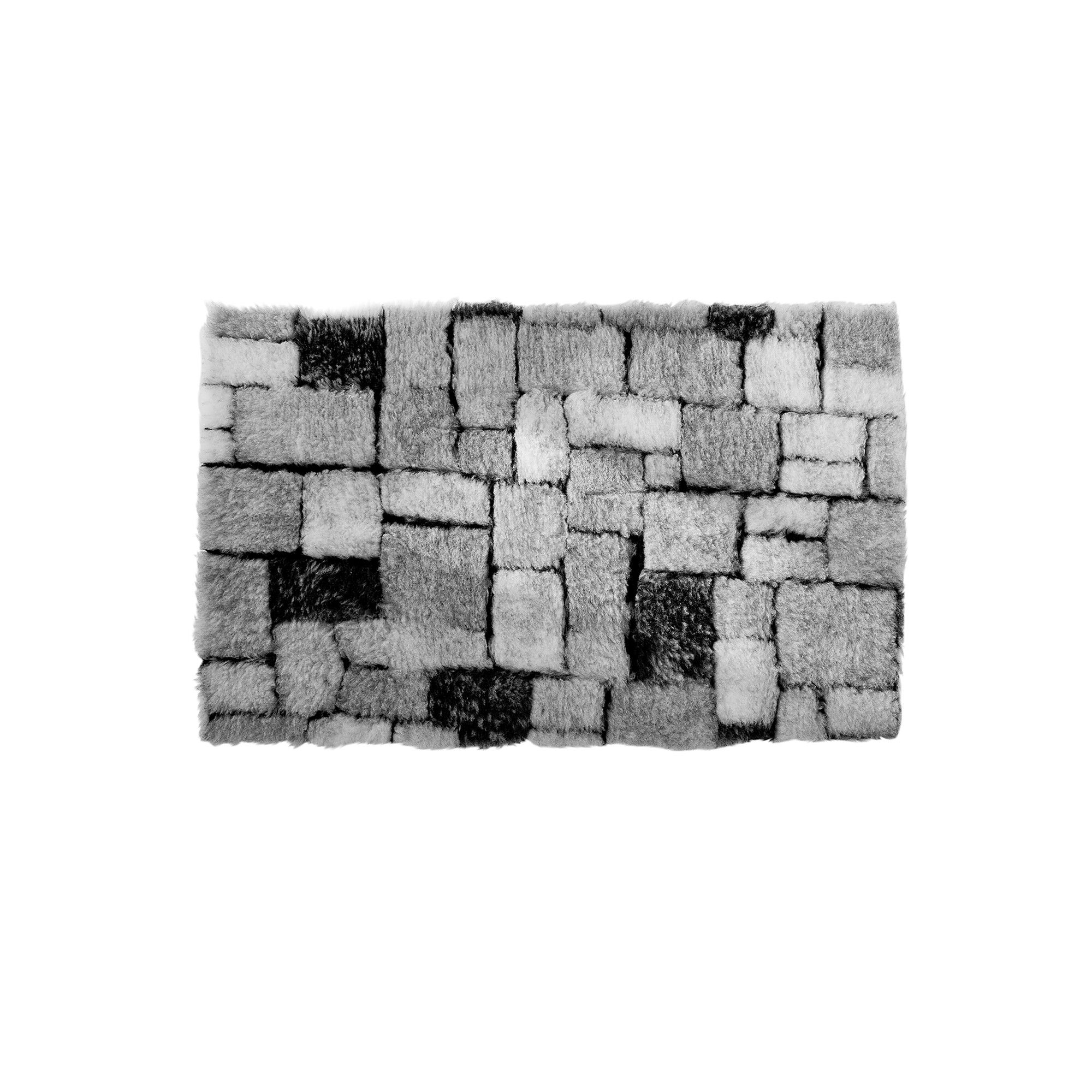 Tapis de bain mosaïque toucher peluche