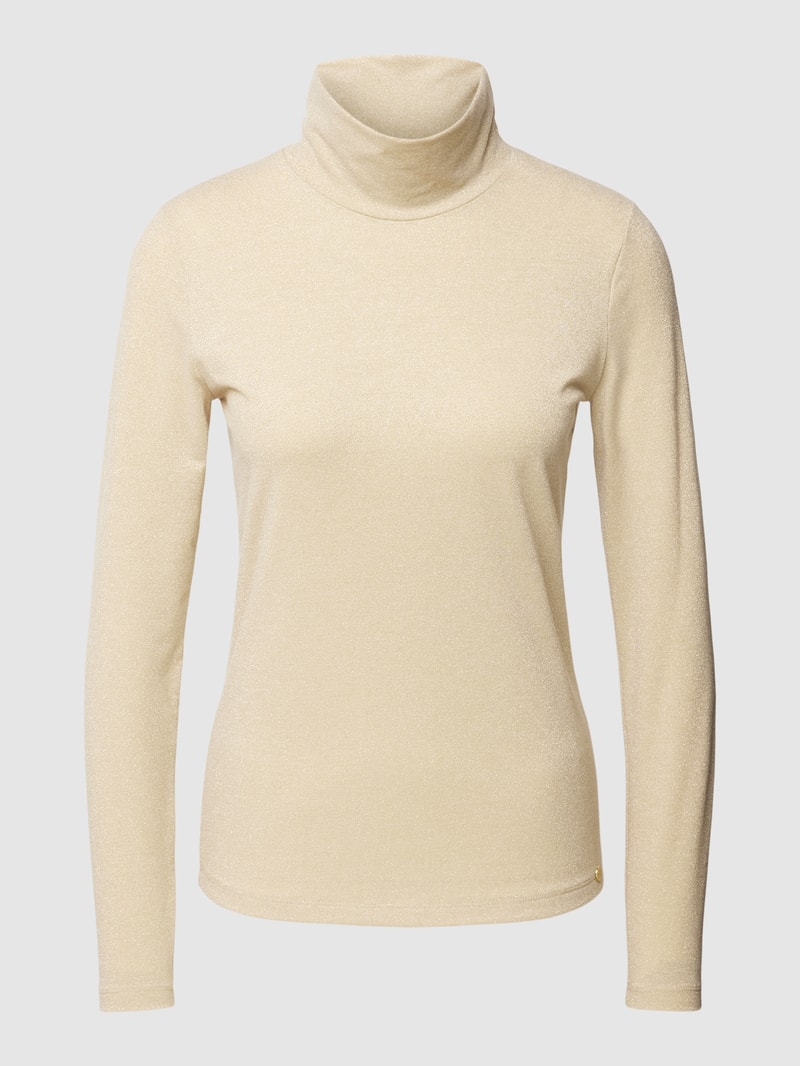 Longsleeve mit Effektgarn in gold
