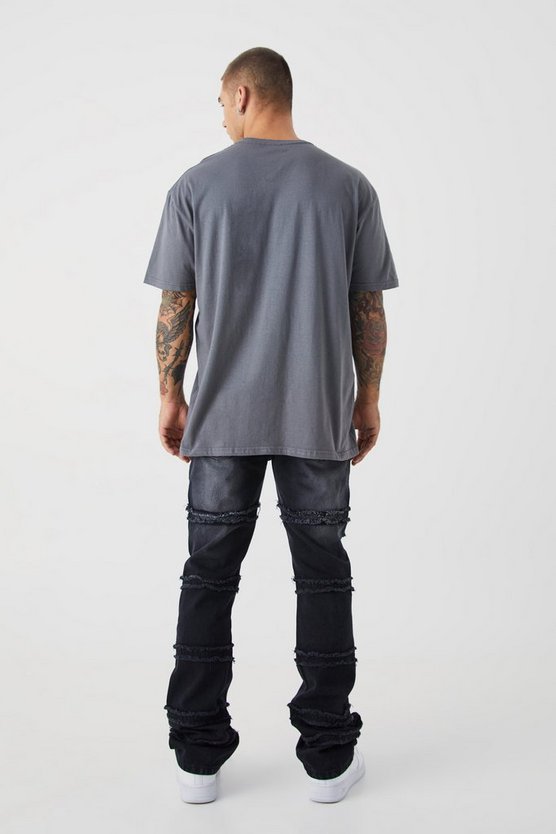 Ausgefranse zerrissene Slim-Fit Schlagjeans