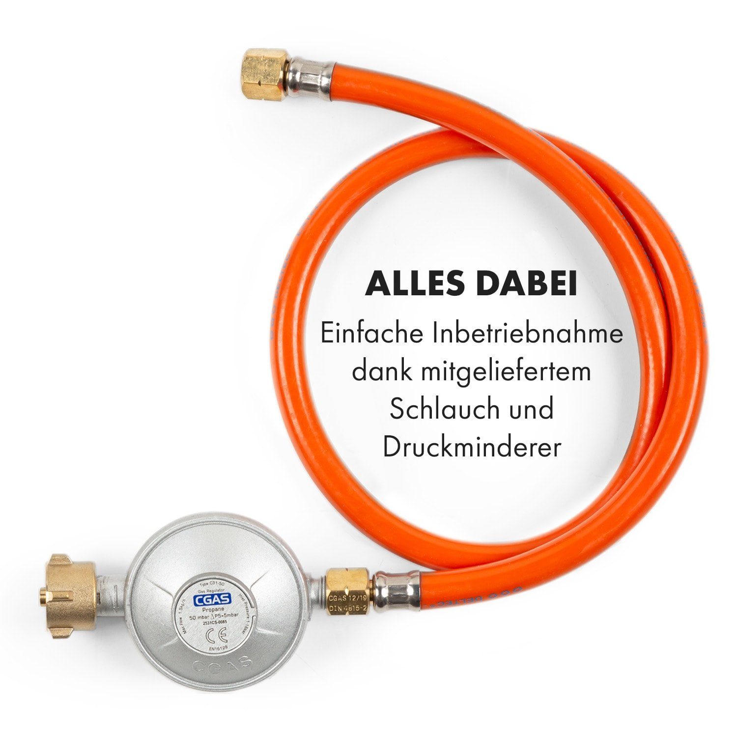 Klarstein Gas-Kochfeld Goldflame 5 Gaskochfeld 5-flammig Messing-Brenner Glaskeramik CP11-Goldflame-5-W, Einbau Gas Kochfeld 5 Platten Herdplatte Kochplatte Einbaukochfeld