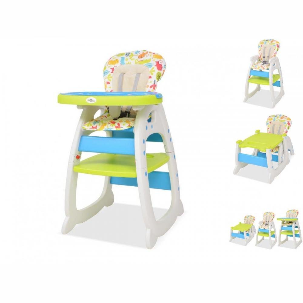 vidaXL Kombihochstuhl Babystuhl Hochstuhl Babysitz Kinderstuhl umbaubar mit Essbrett Blau un
