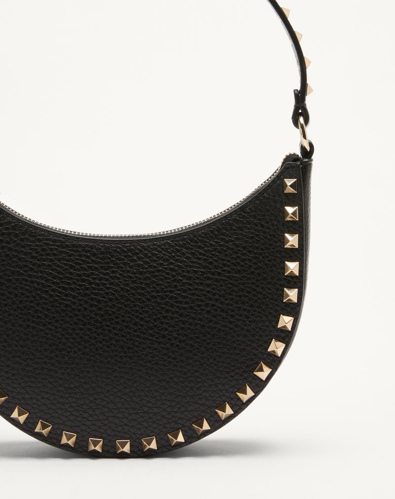 Mini Rockstud Hobo-tas van generfd kalfsleer