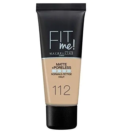 Base Maybelline Fit Me para o rosto, cor 112 Bege Suave